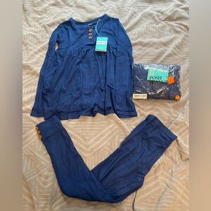 Posh Peanut waffle knit peplum top and leggings size 10
